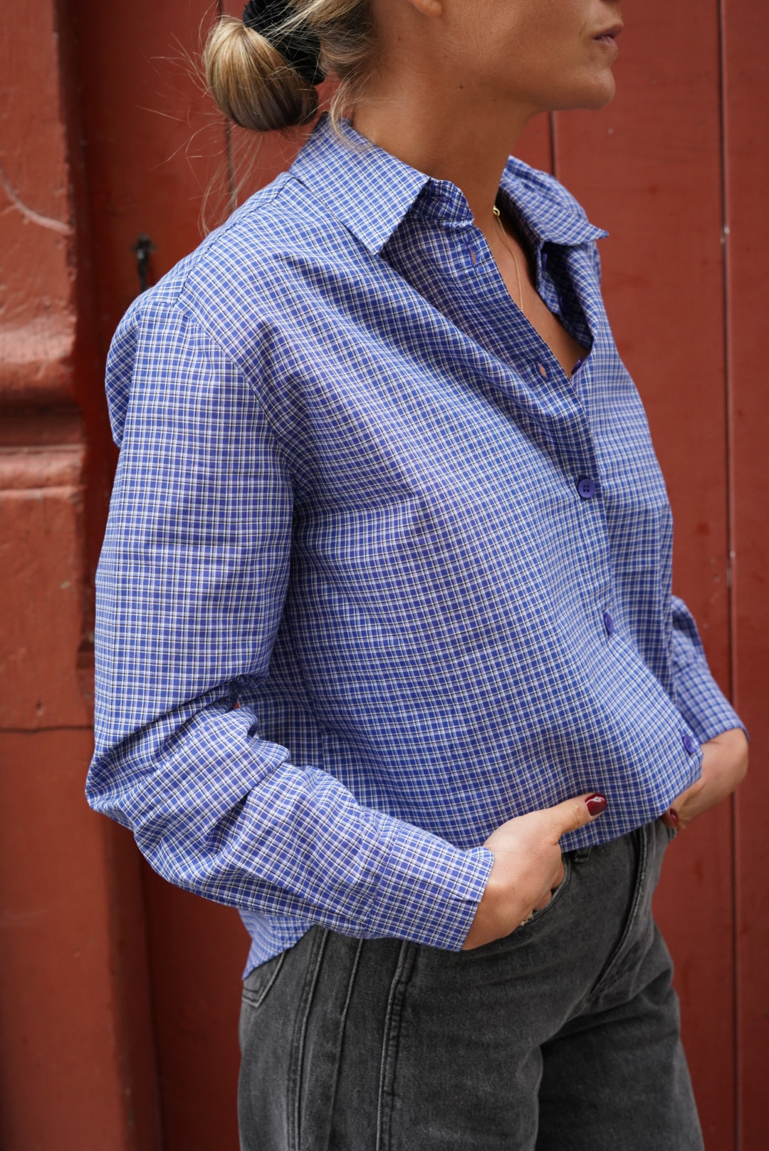 Chemise Adèle carreaux bleu