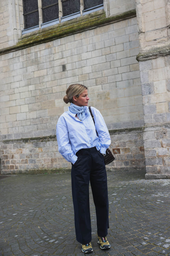 Foulard Ernest maille bleu ciel