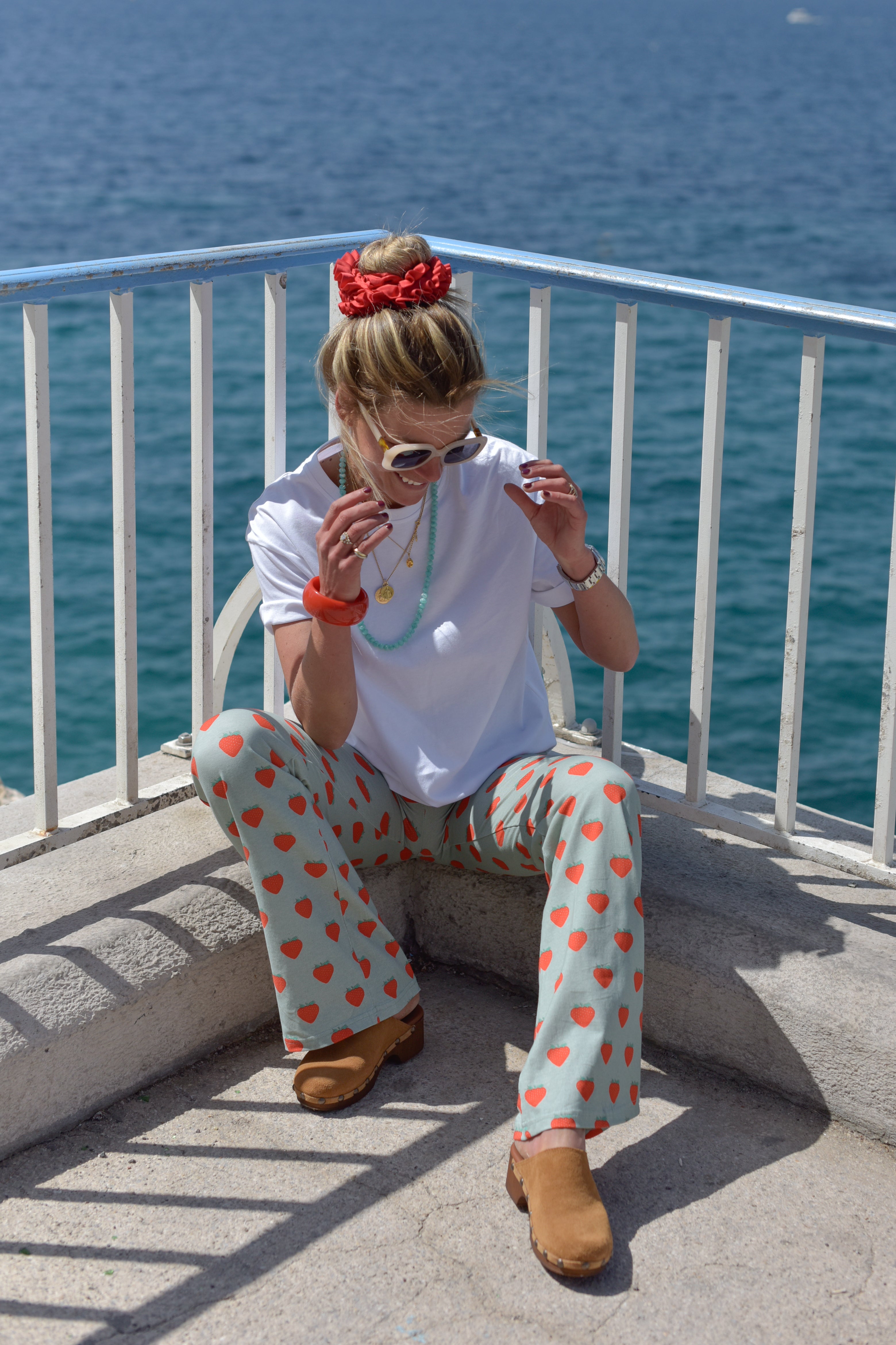 Pantalon ERIKA fraise aqua