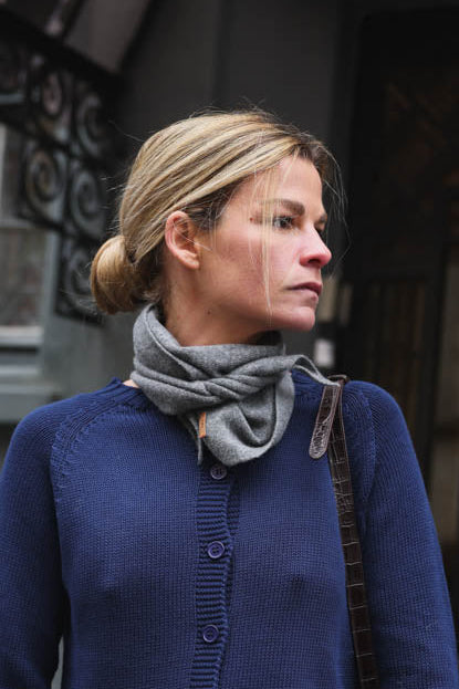 Foulard Ernest maille gris