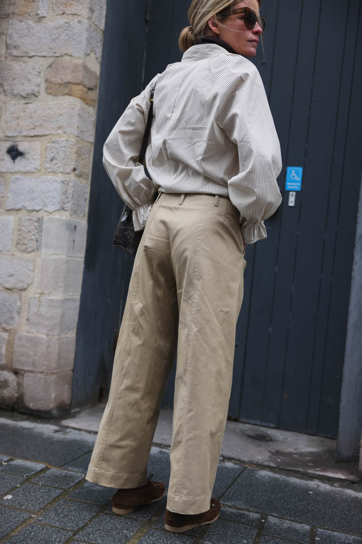 Pantalon Louis barrel beige