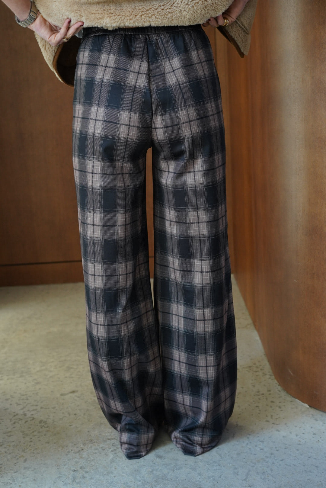 SACHA black/brown checked pants