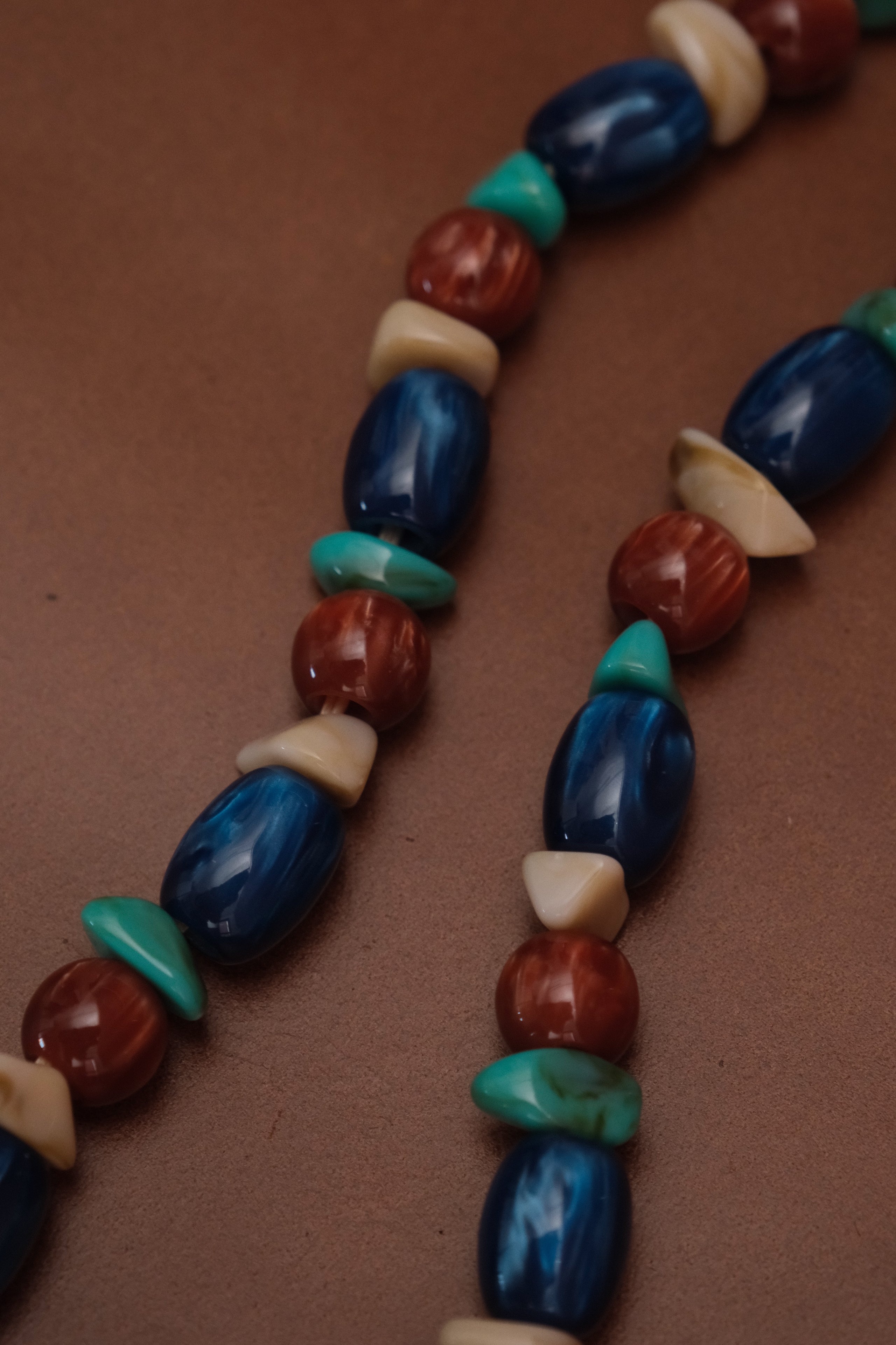 Collier grosses perles bleu