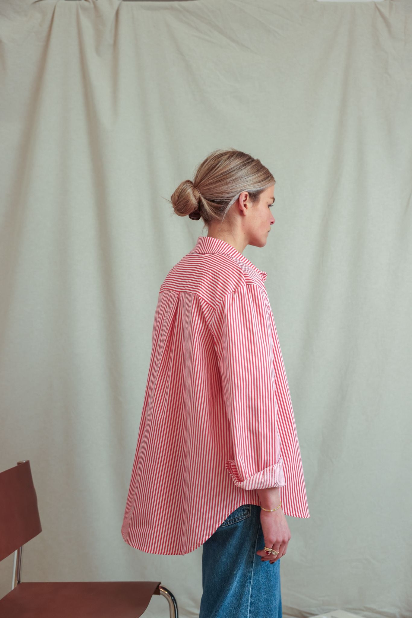 Chemise Lucie rayure rouge