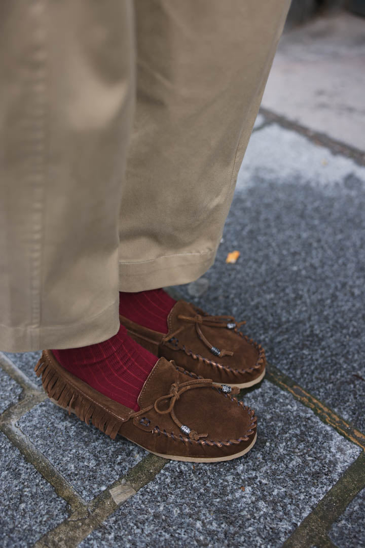 Mocassins daim chocolat