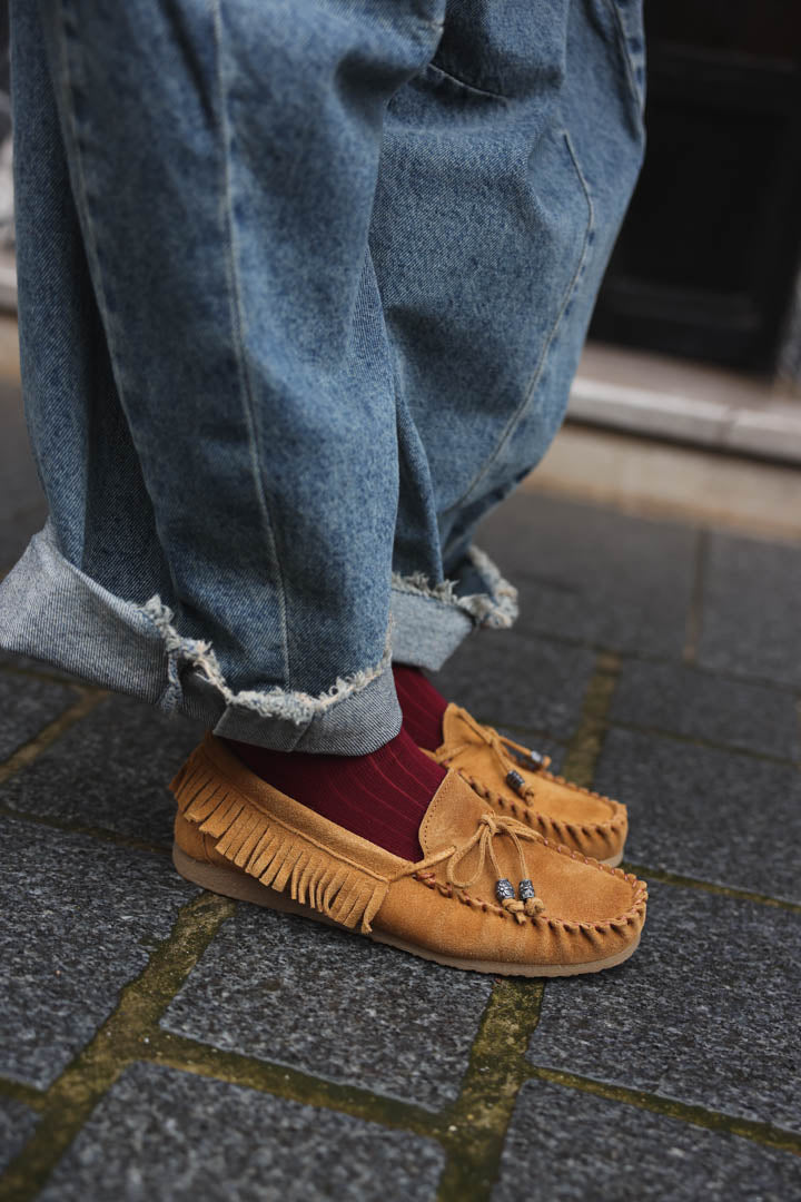 Mocassins daim camel