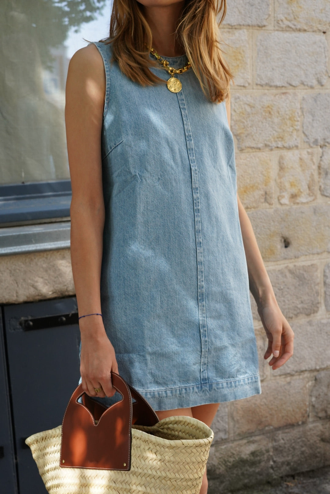 Robe Agathe denim clair