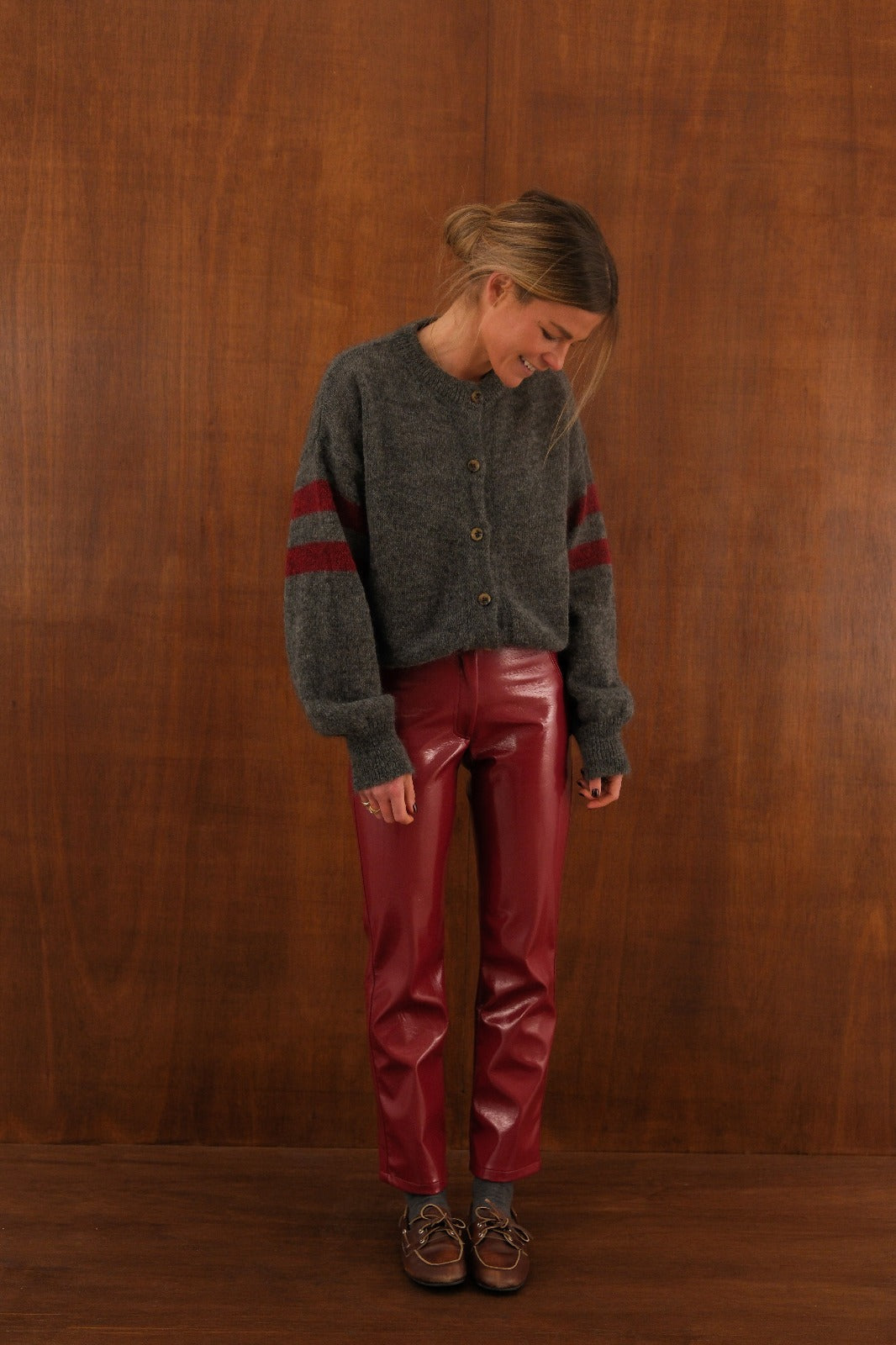 Pantalon BRUNE vinyle rouge