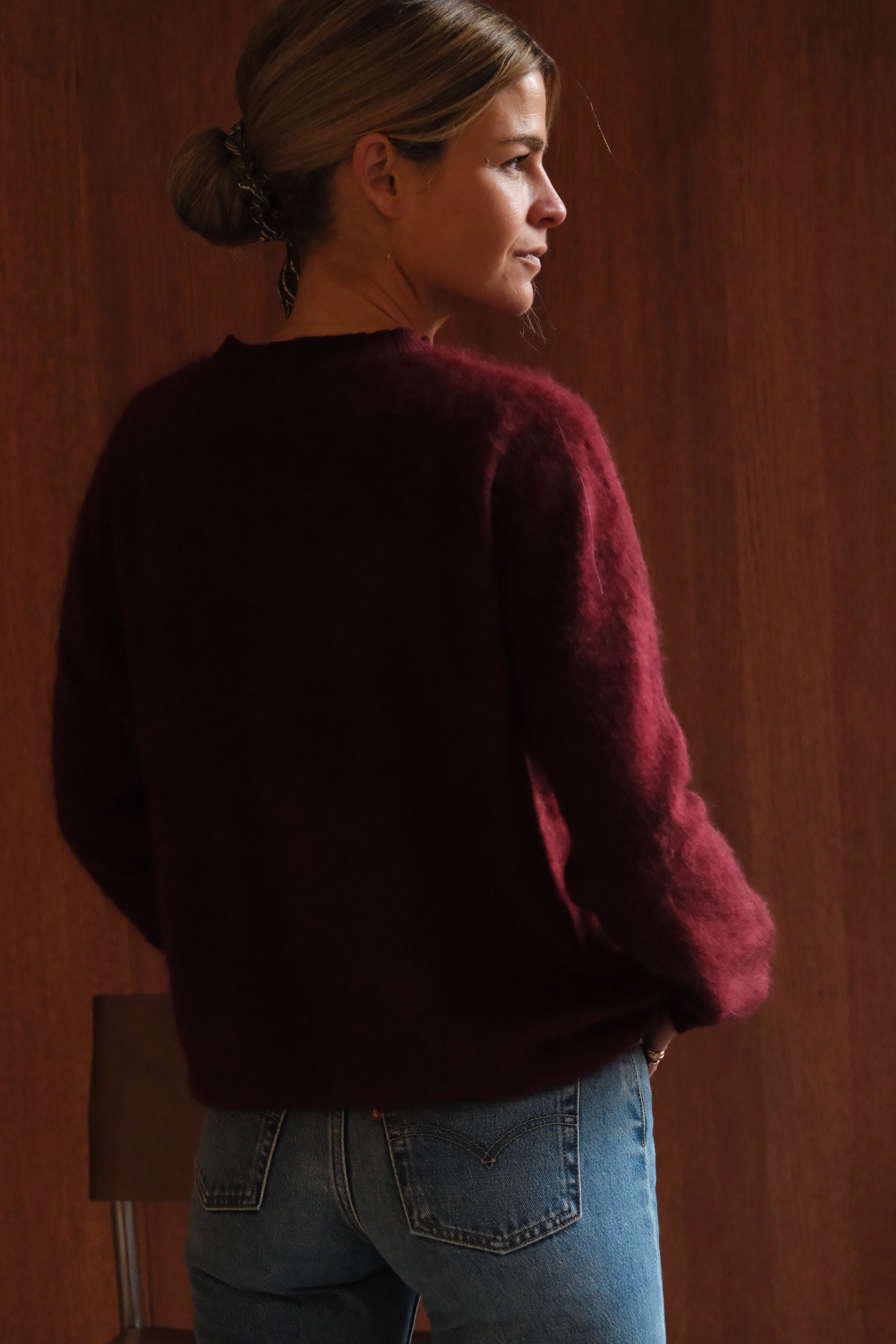 Pull Augustin laine bordeaux
