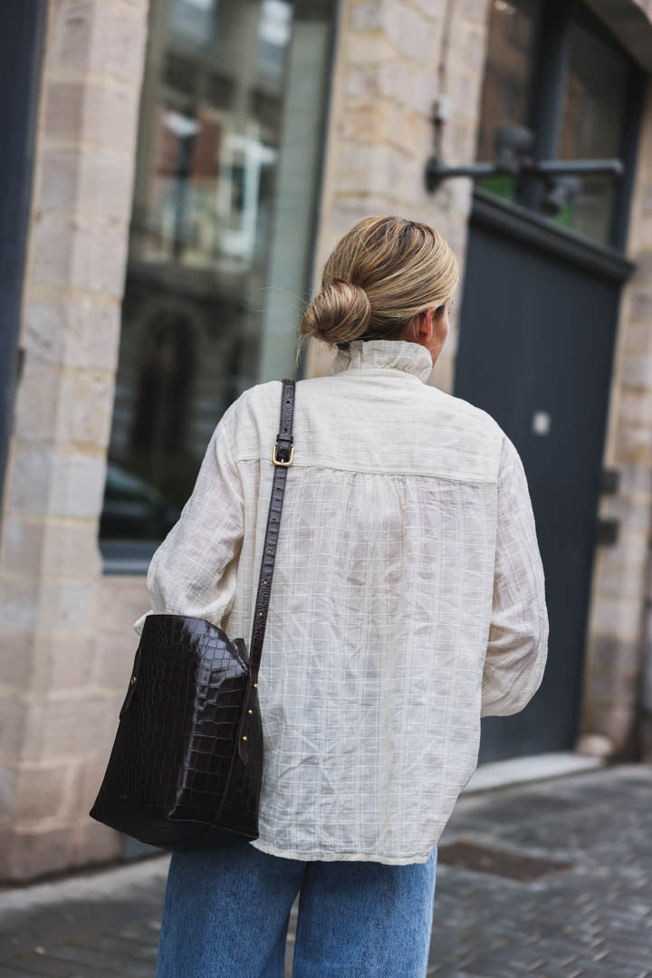 Aliénor ecru checked shirt