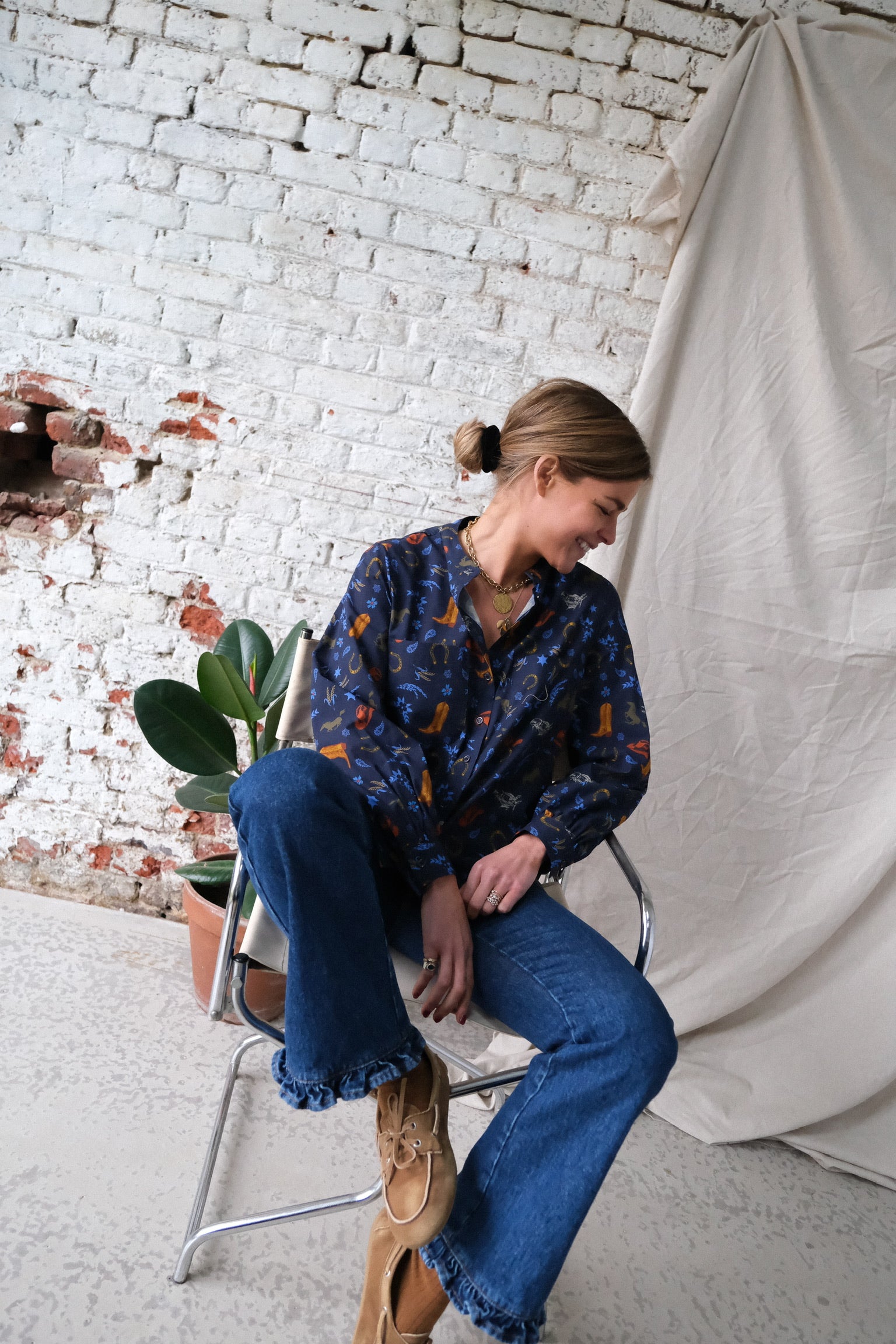 Chemise MARIA cowboy marine