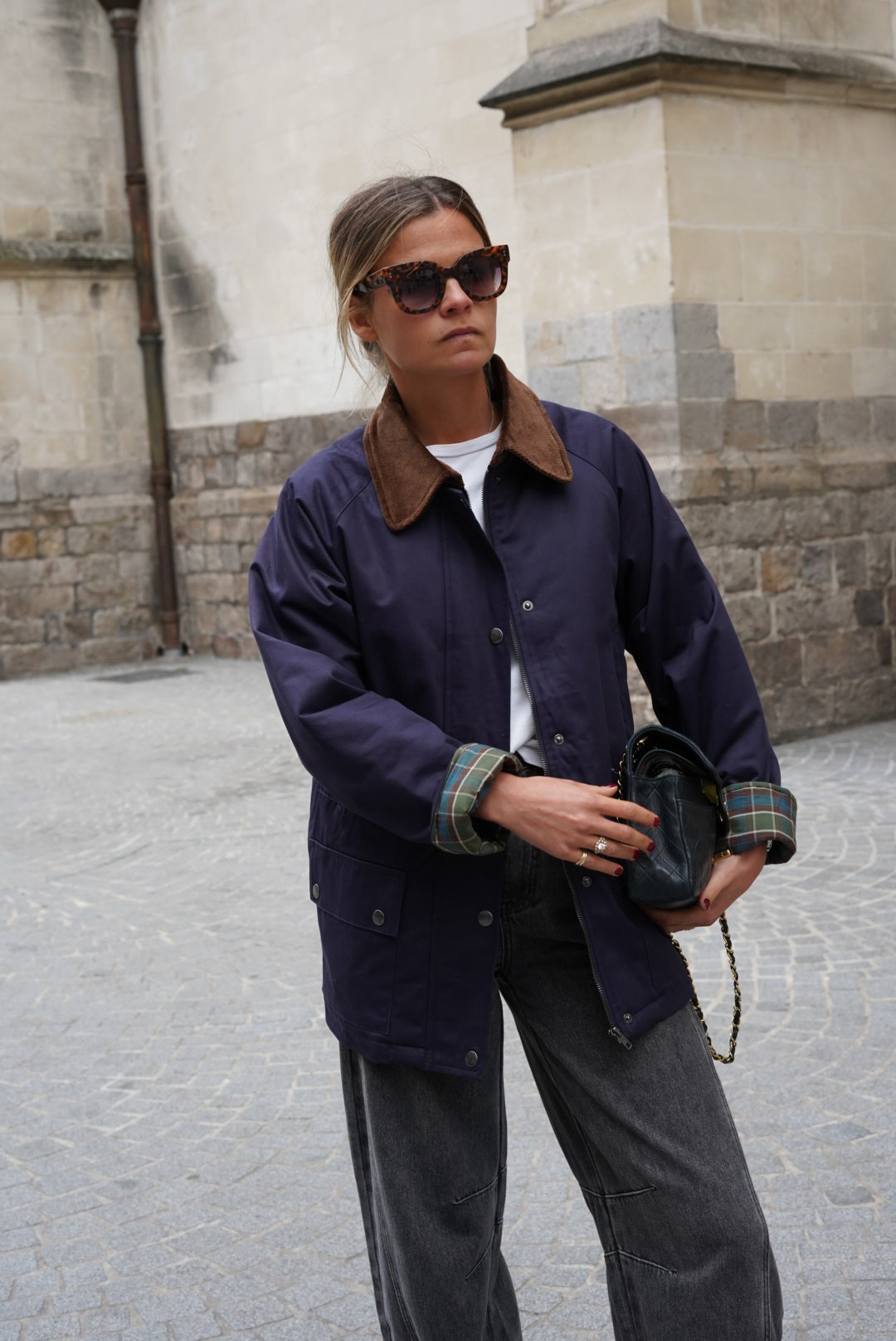 Veste mi-longue Léonie marine