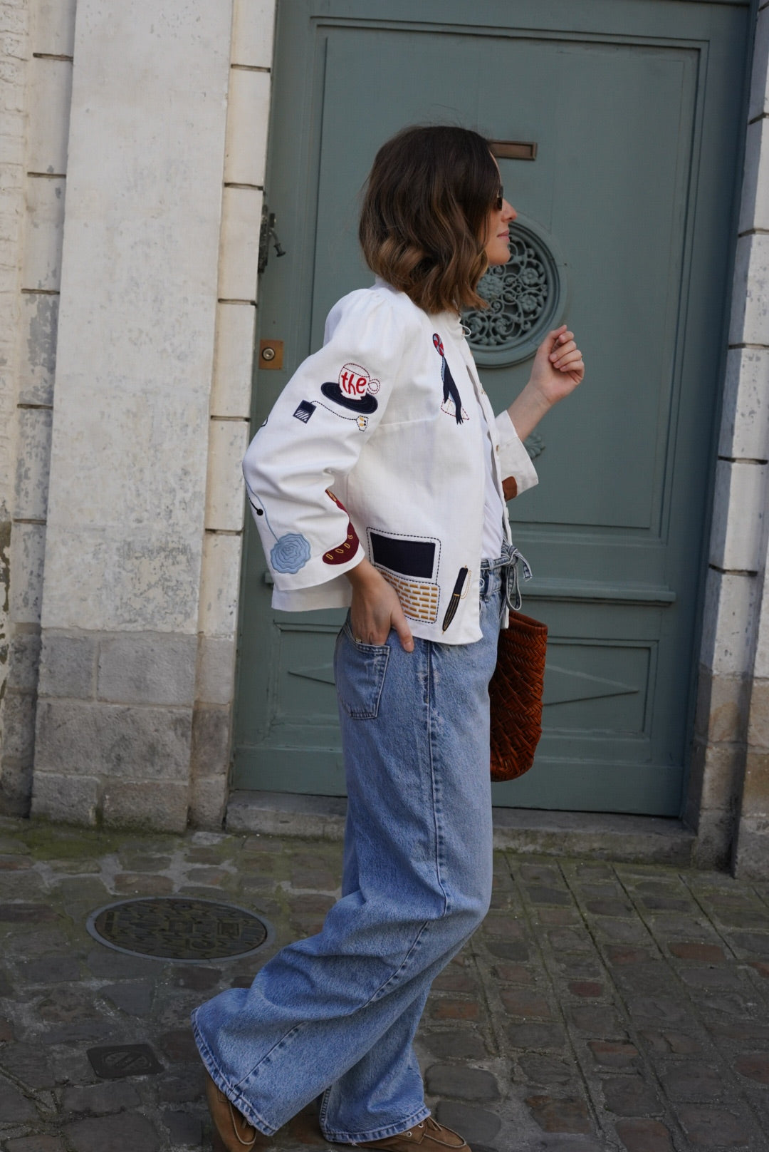 Veste Anouck blanc broderie circus