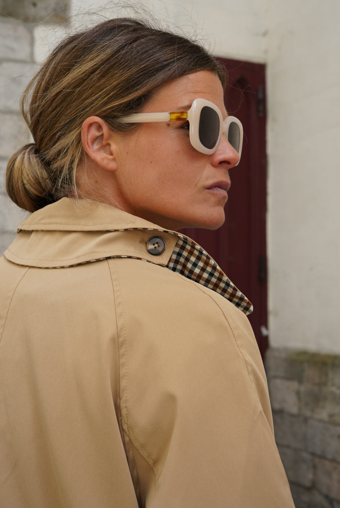 Trench Amaury réversible beige/vichy