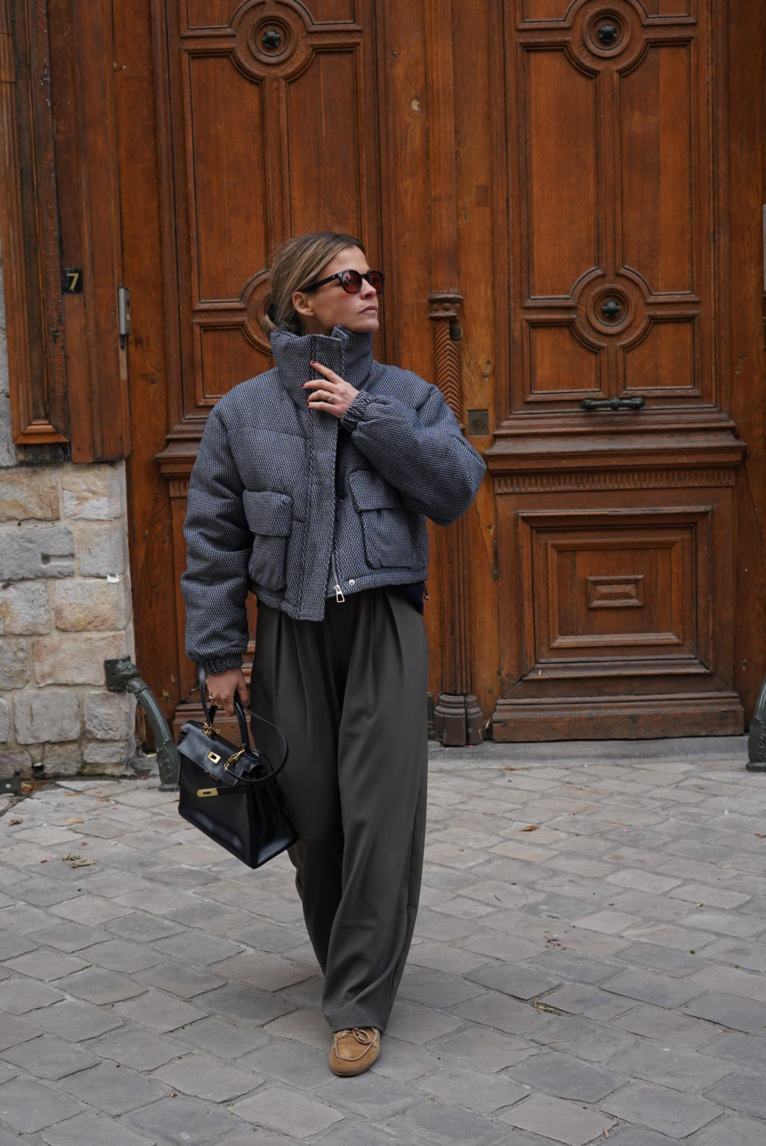 Doudoune Calixte motif bleu