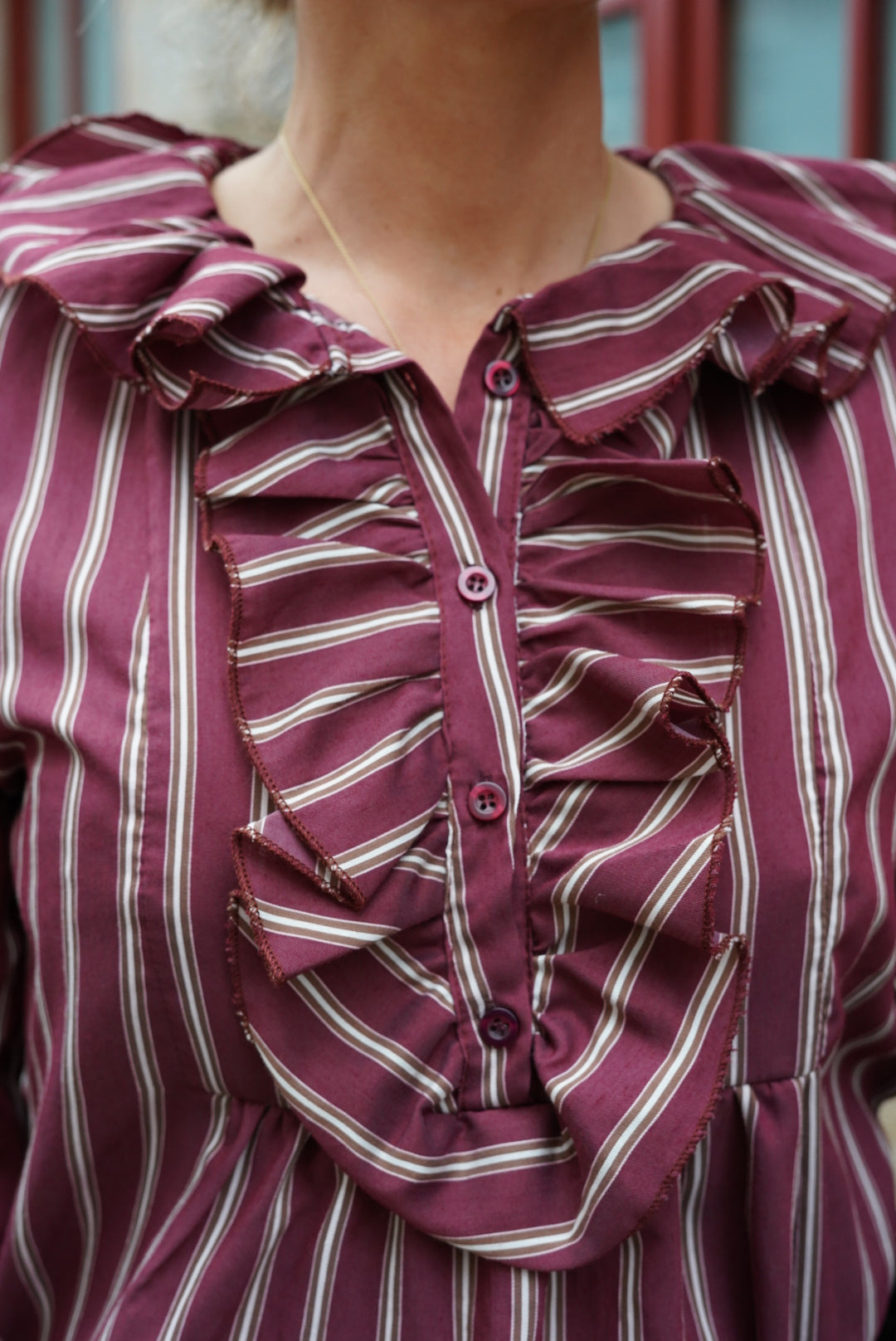 Blouse Olympe rayure bordeaux