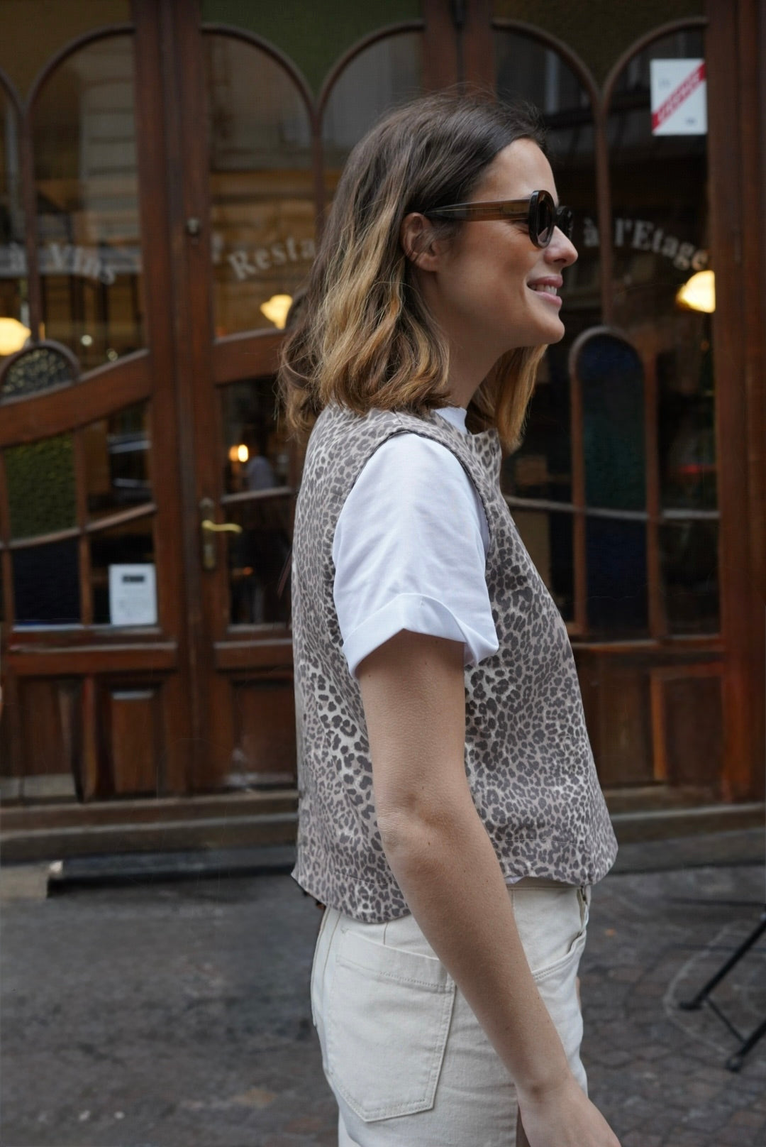 Top sans manche Raoul léopard