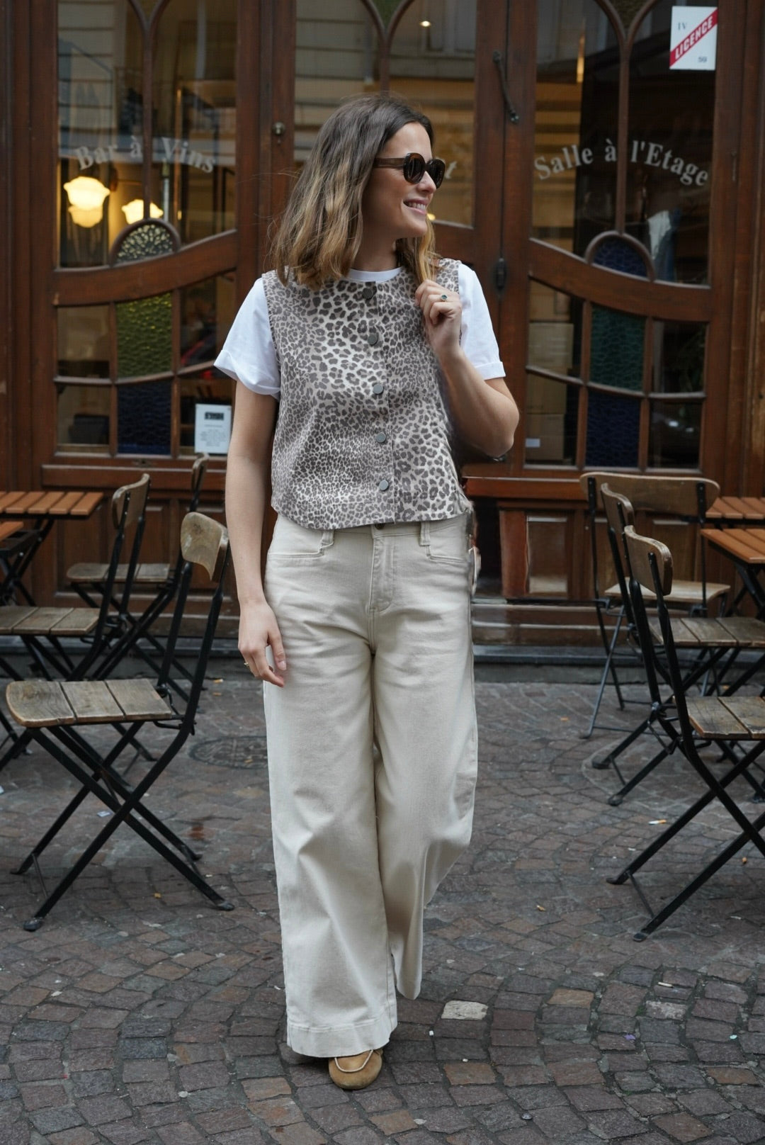 Top sans manche Raoul léopard