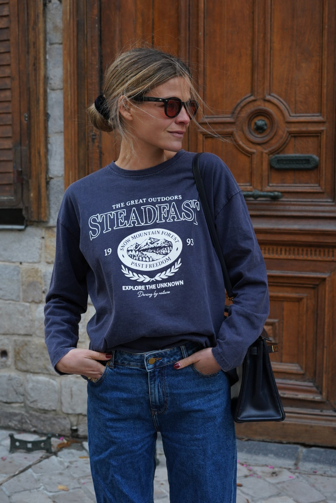 T-shirt Simon inscription marine