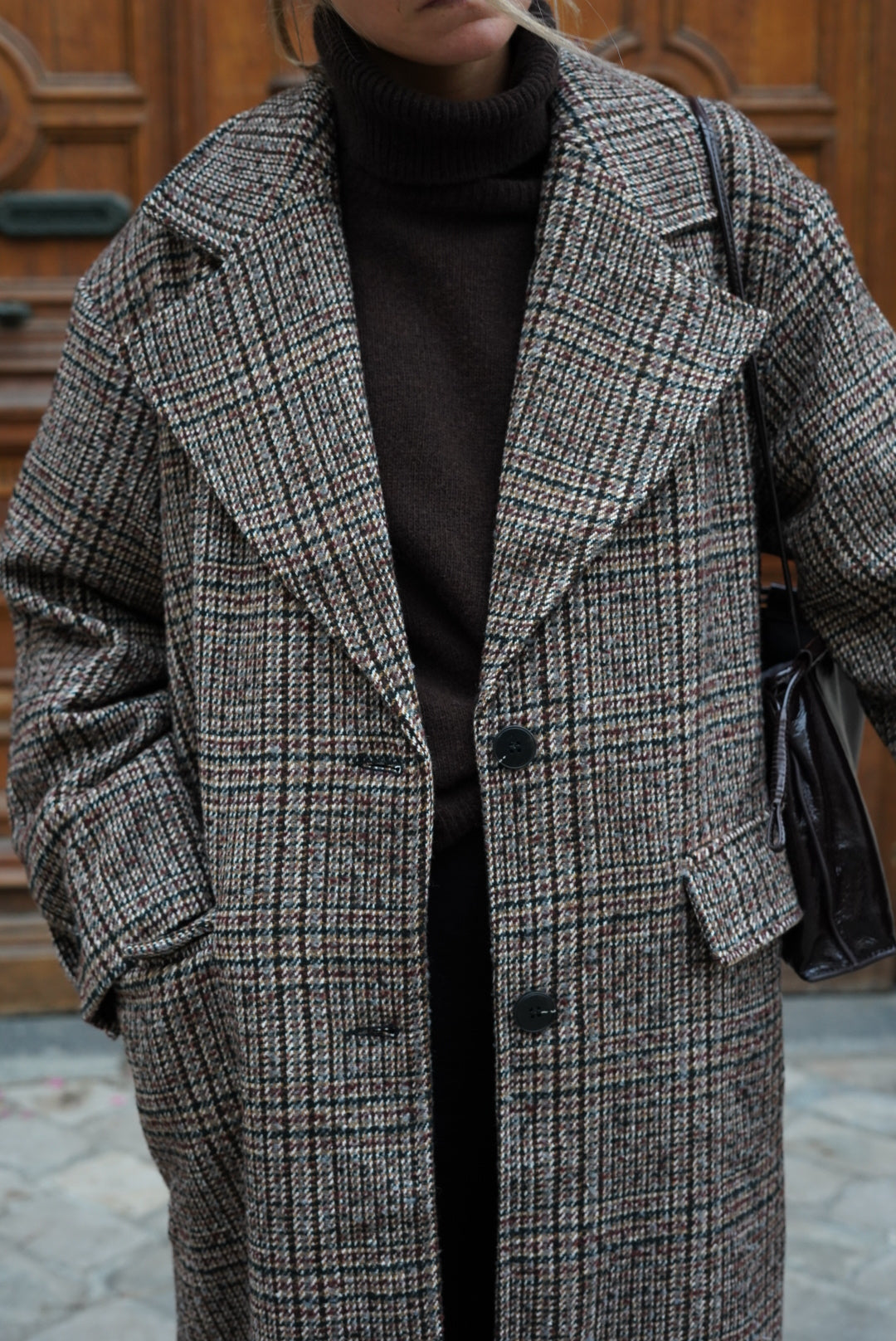 Manteau Nicolas carreaux chocolat