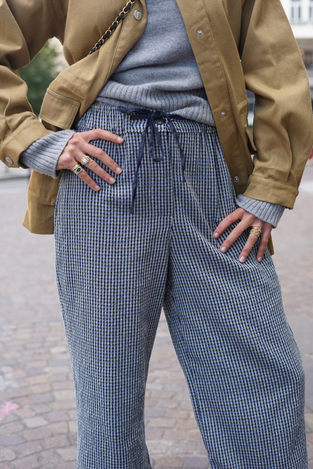 Pantalon Nestor vichy bleu