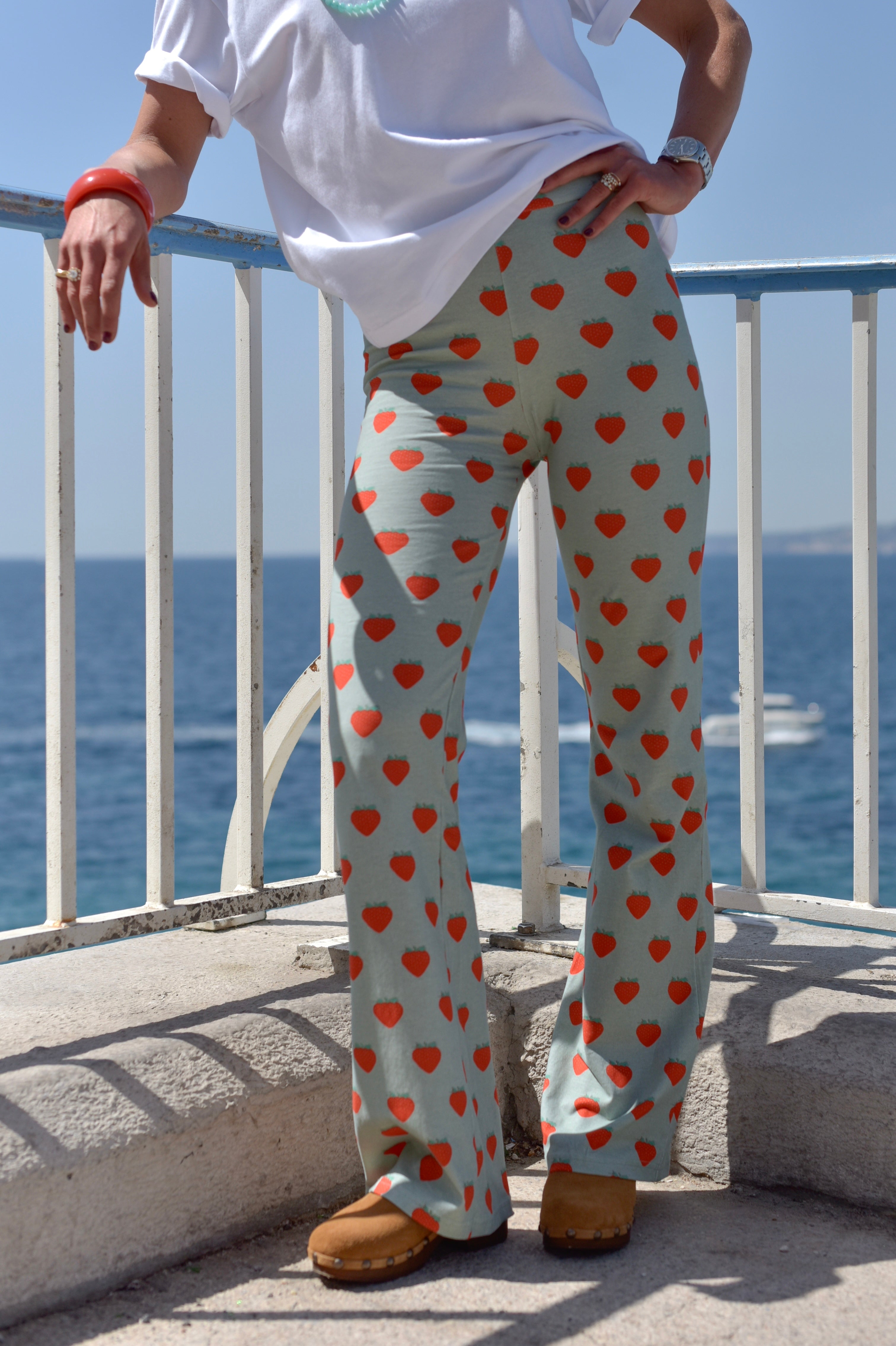 Pantalon ERIKA fraise aqua