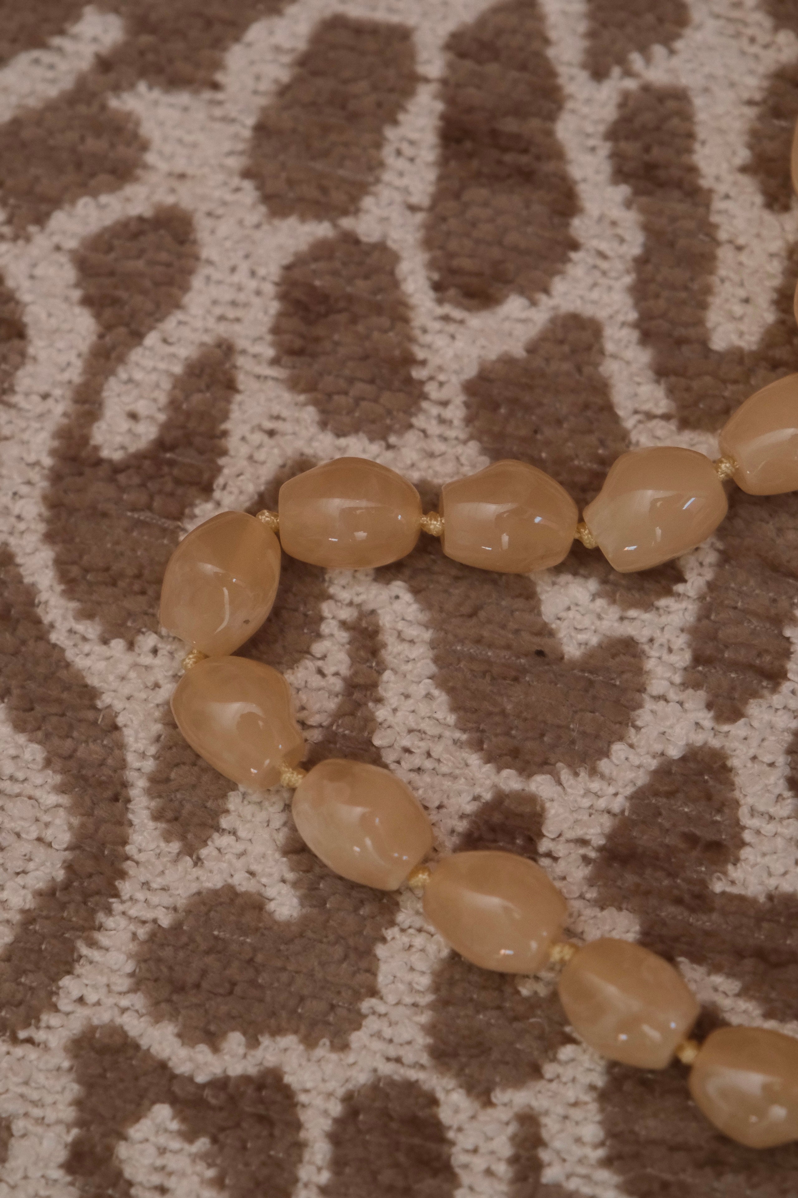 Large Beige Bead Necklace