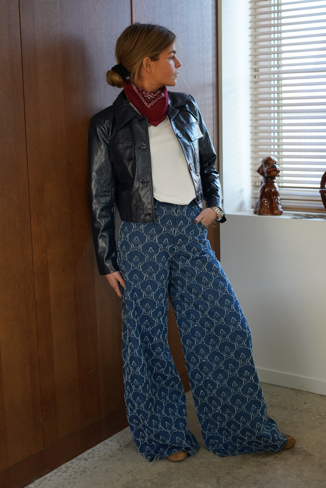Isaac extra-wide star-print jeans