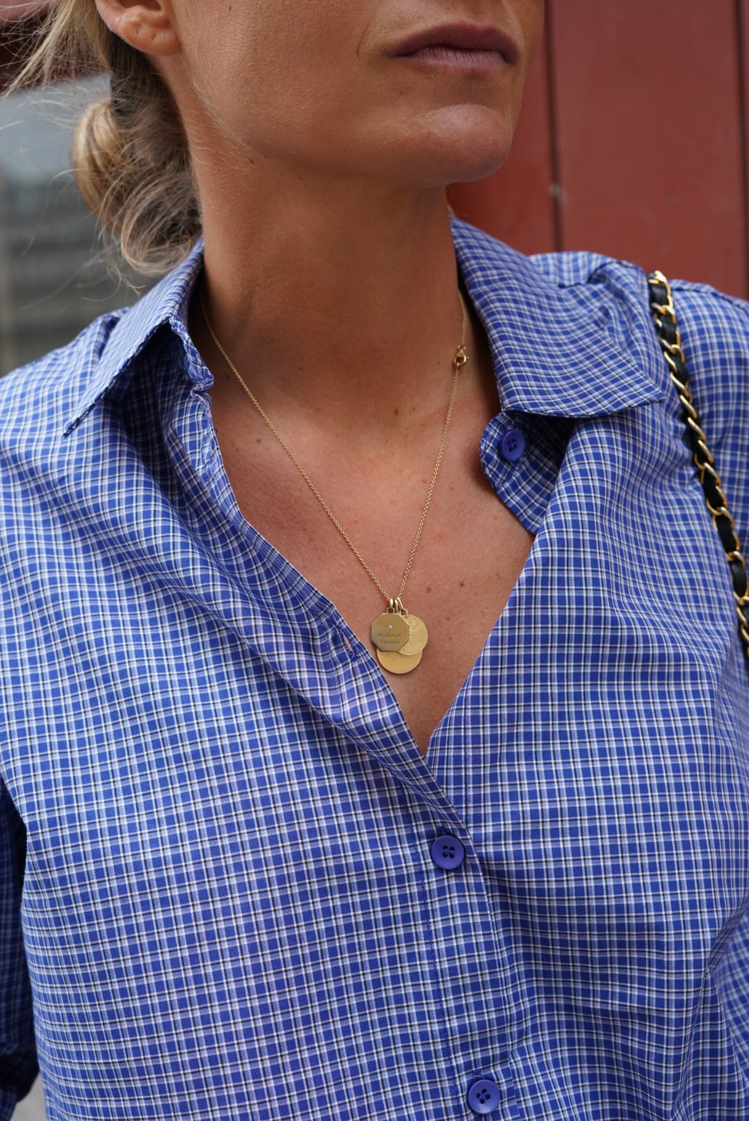 Chemise Adèle carreaux bleu