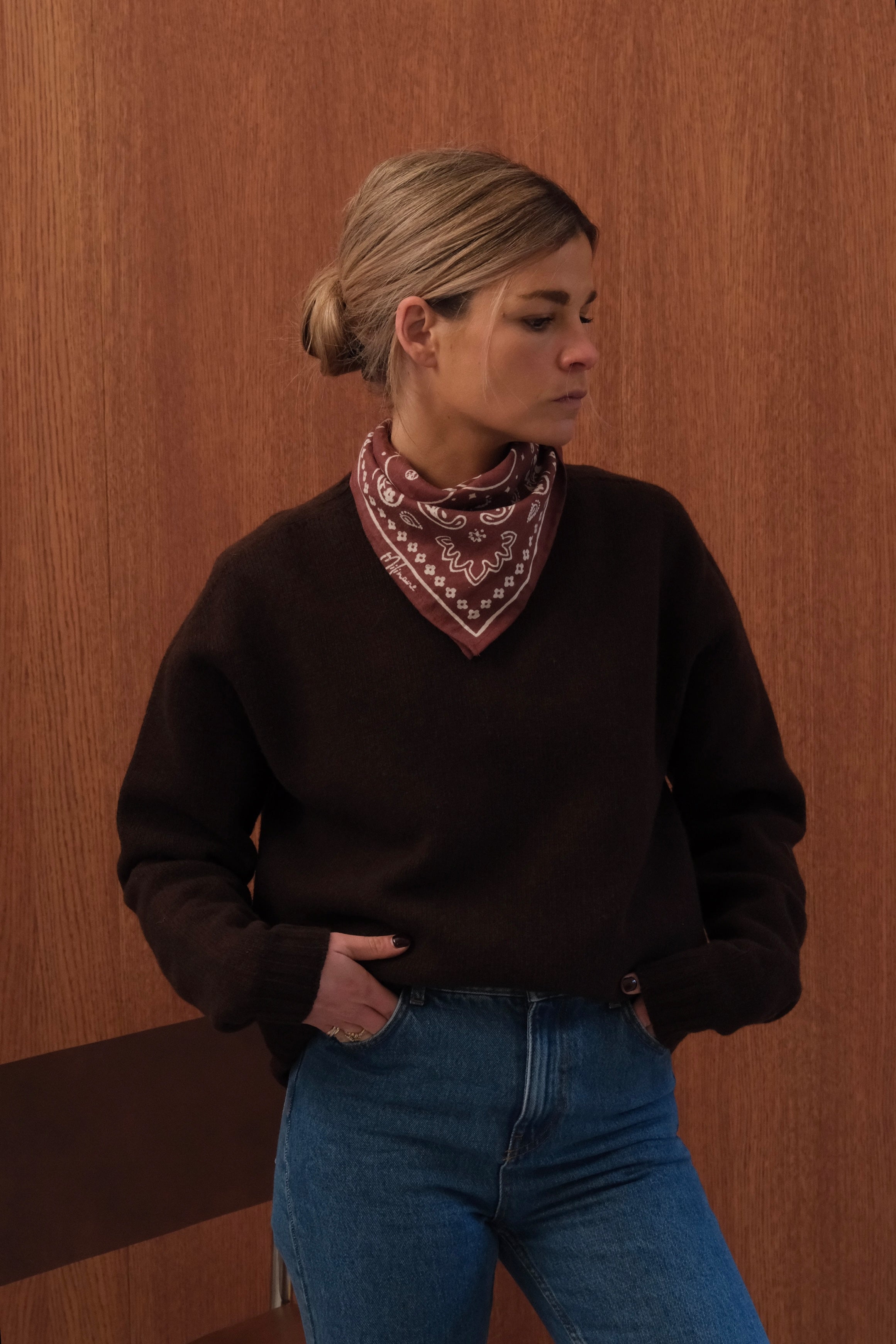 Foulard bandana grenat