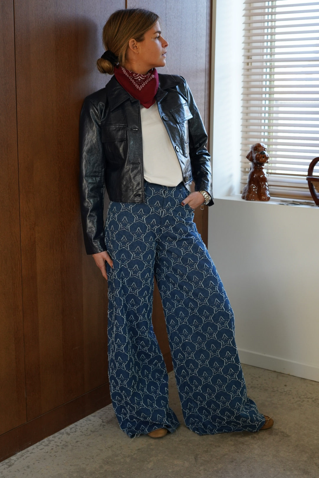 Isaac extra-wide star-print jeans