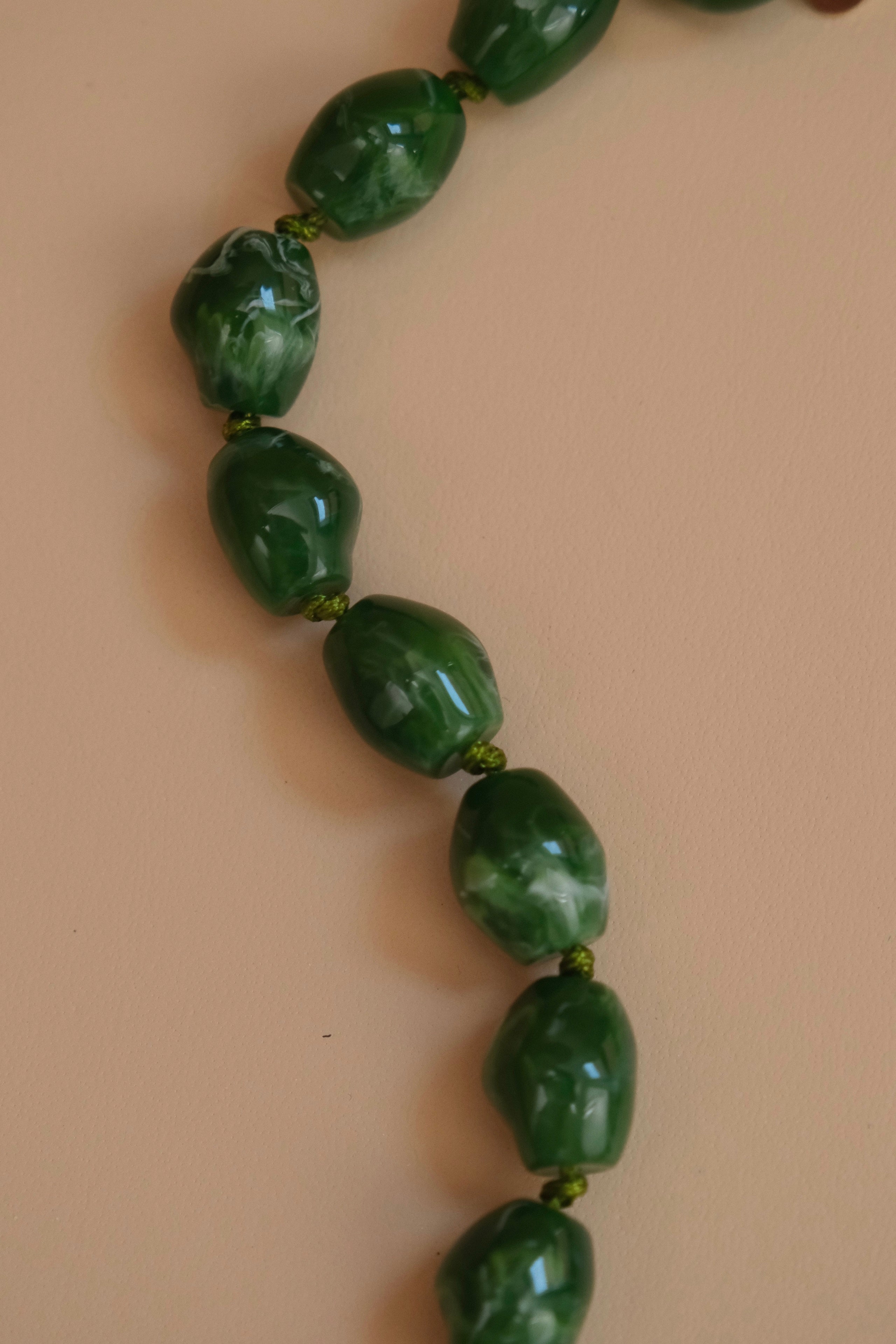 Large Khaki Bead Necklace