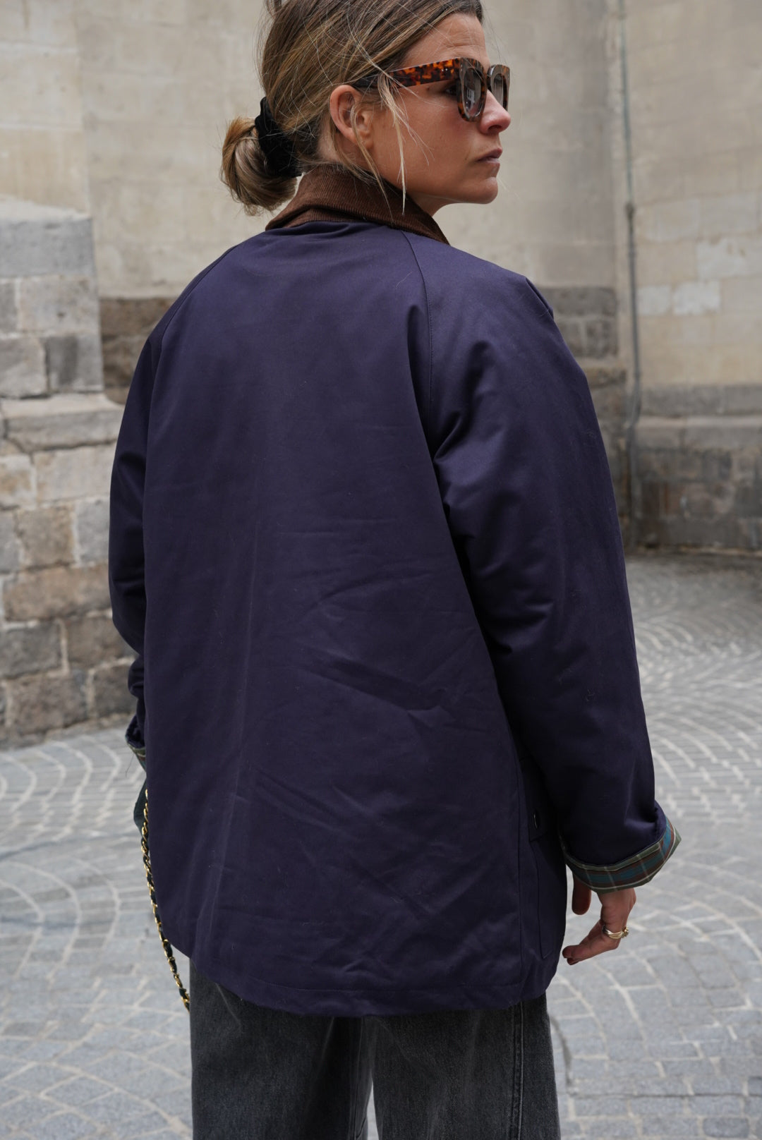 Veste mi-longue Léonie marine