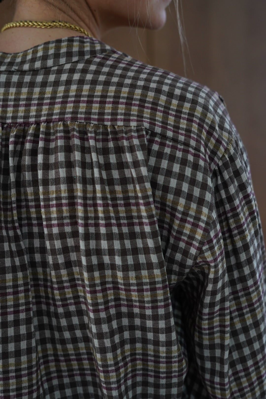 Blouse Colette carreaux marron