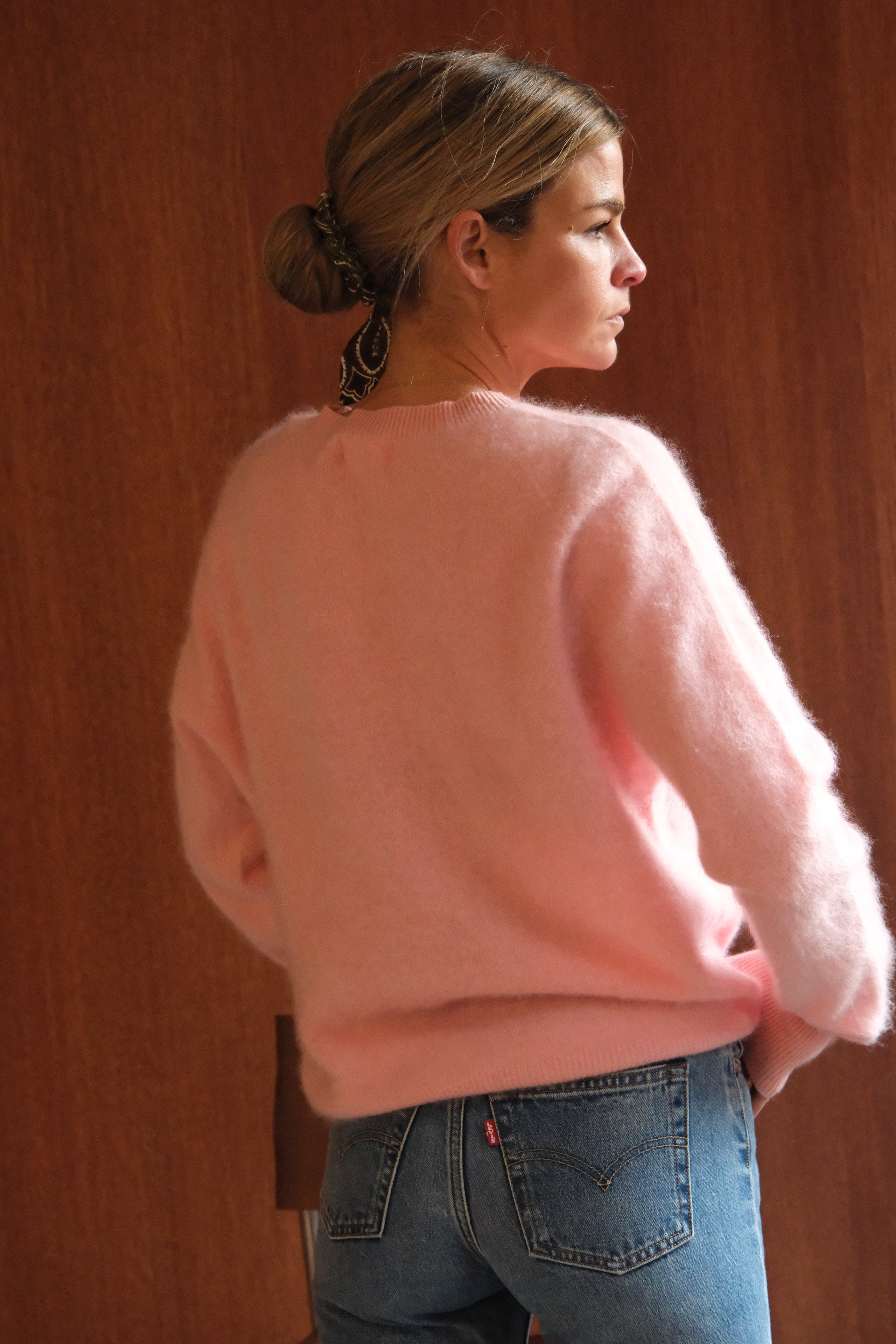 Pull Augustin laine rose