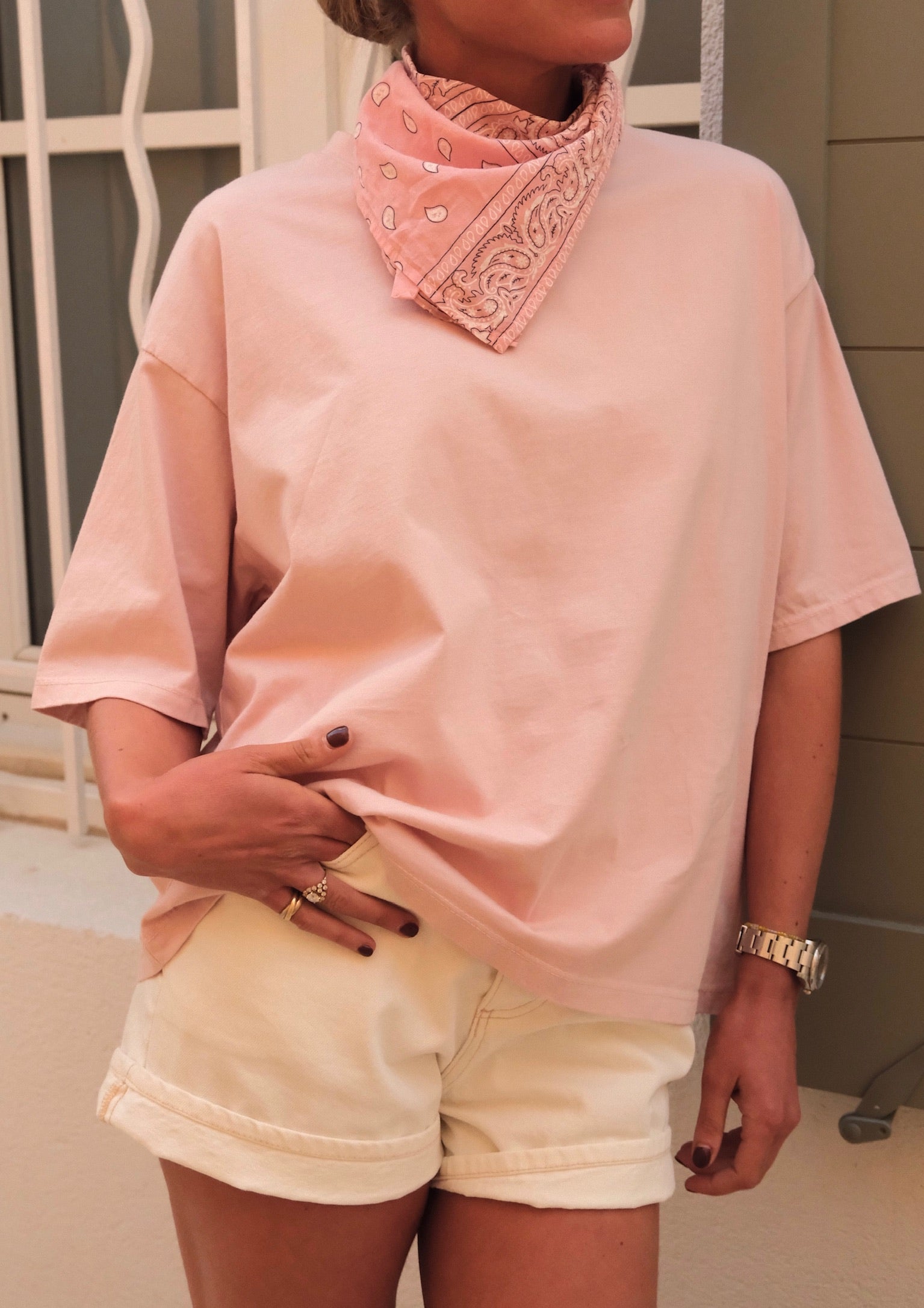 T-shirt Achille rose pâle