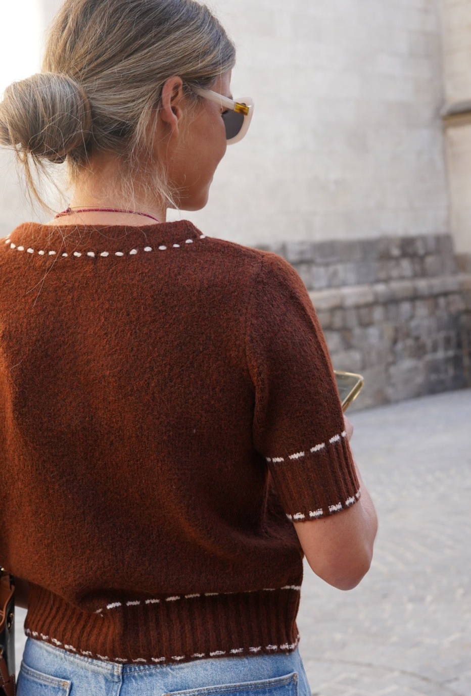 Gilet manches courtes Gauthier marron