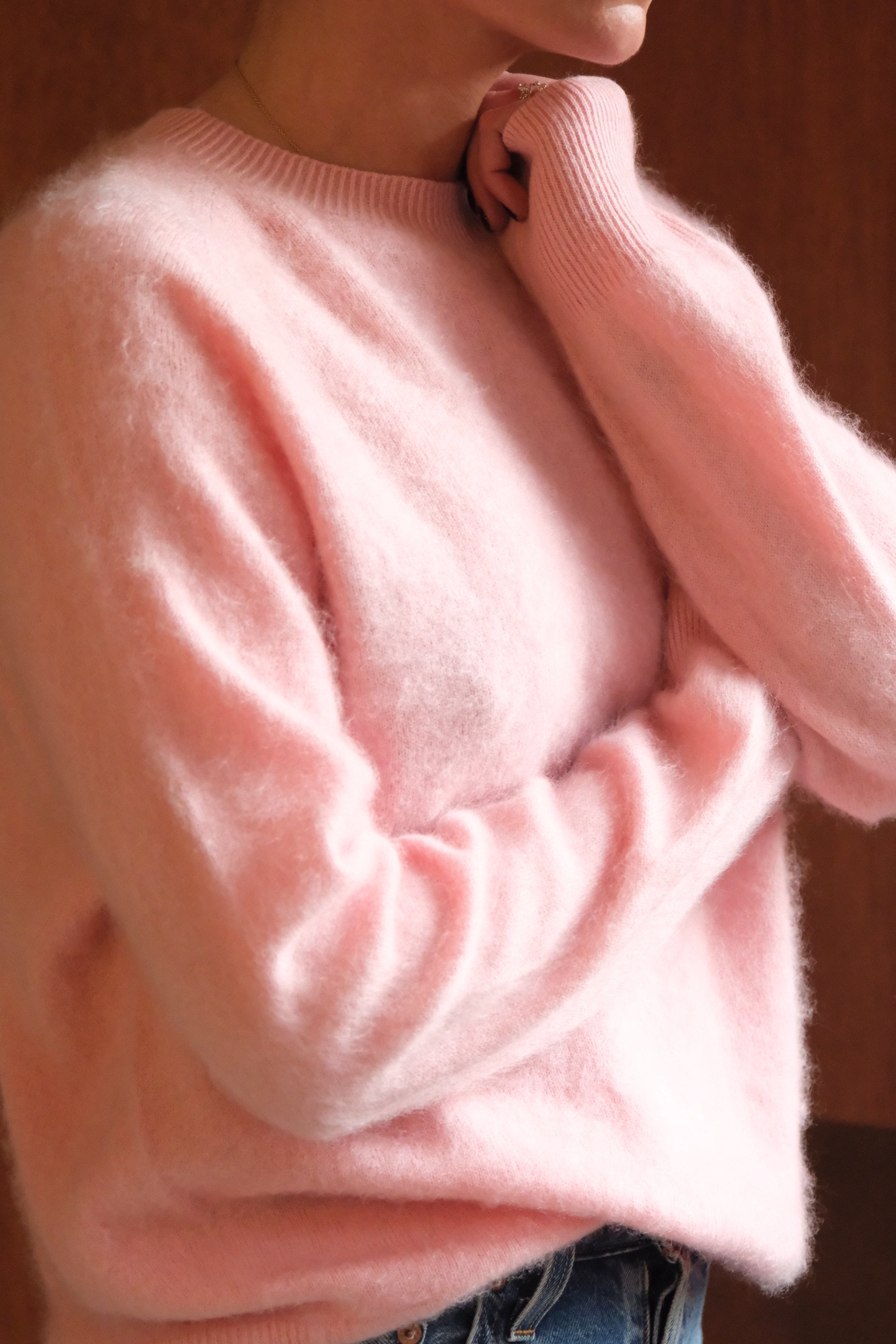 Pull Augustin laine rose