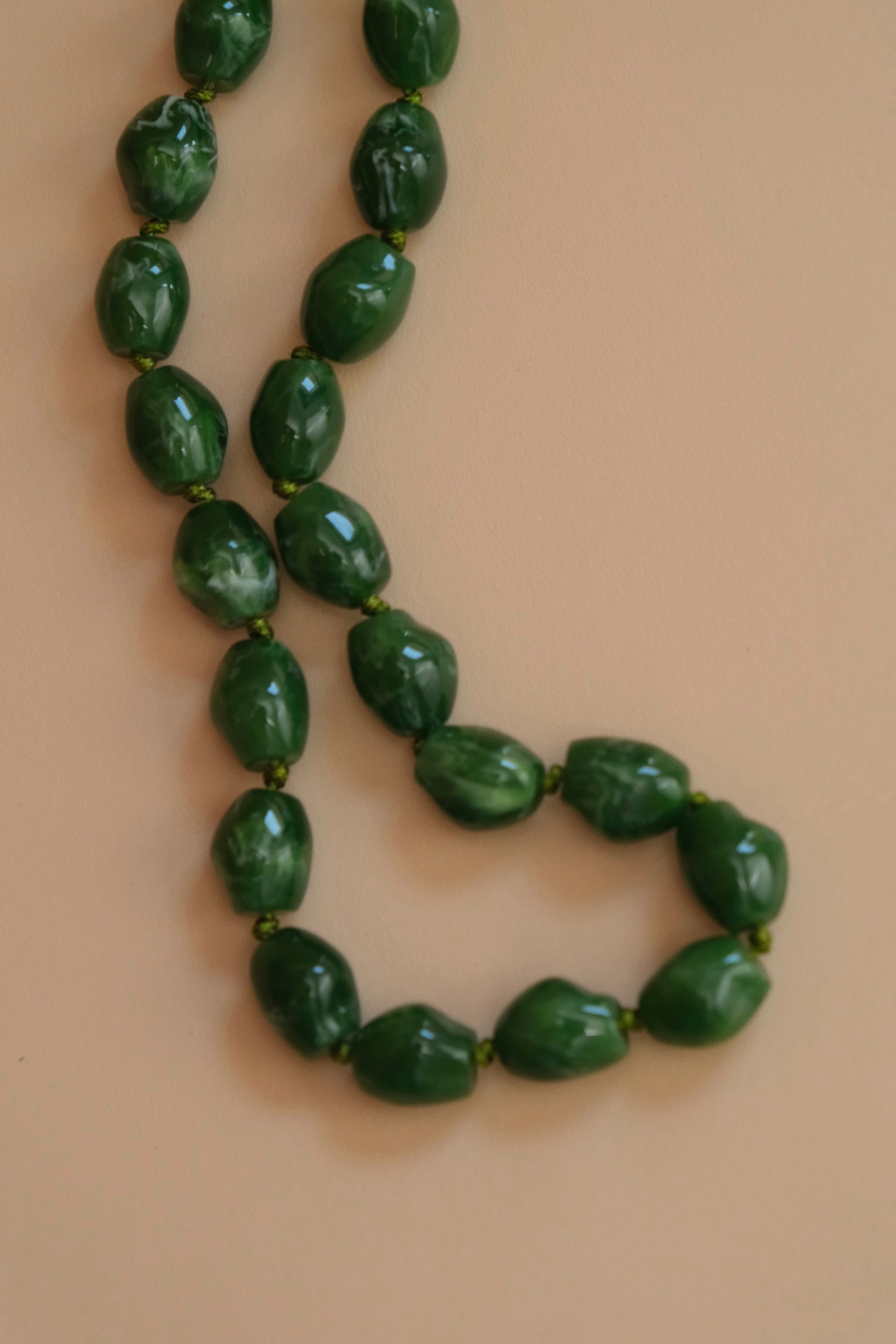 Large Khaki Bead Necklace