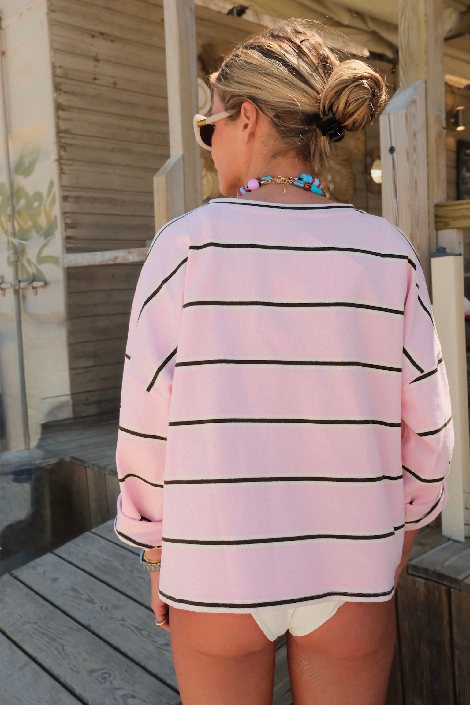 Eugène pale pink striped T-shirt