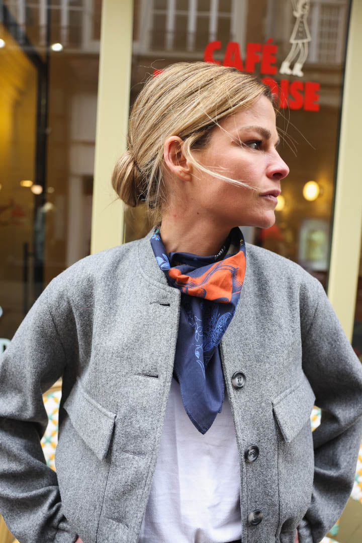 Foulard GEORGES motif marine