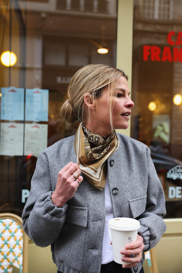 Foulard TOM motif kaki