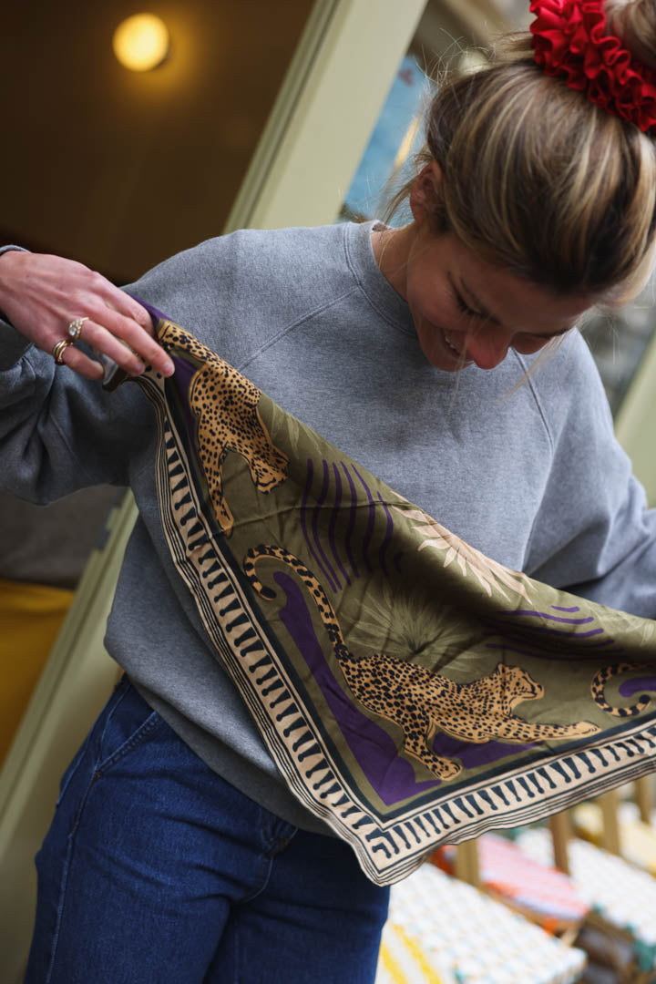 GEORGIA khaki print scarf