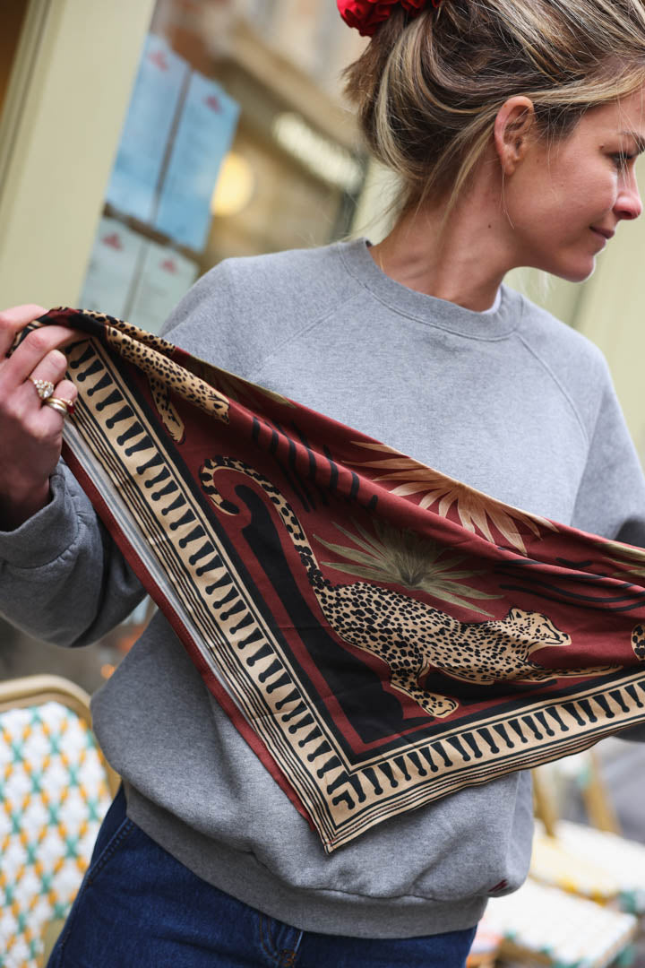 Foulard GEORGIA motif marron