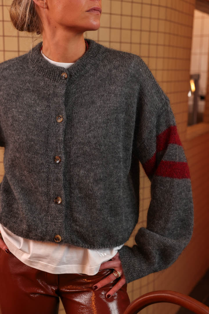 Gilet LEAH gris/bordeaux