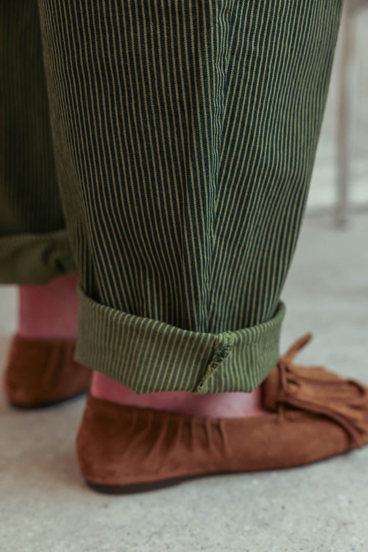 Marceau khaki striped balloon trousers