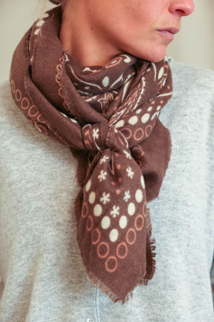 Brown bandana scarf