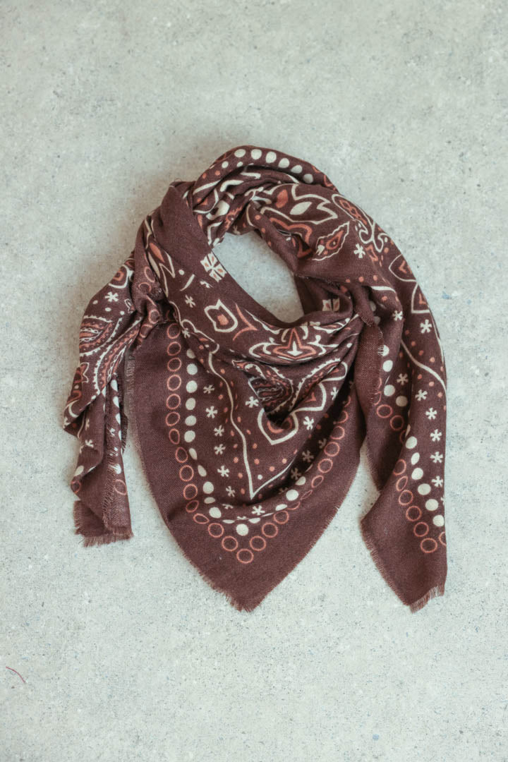 Brown bandana scarf