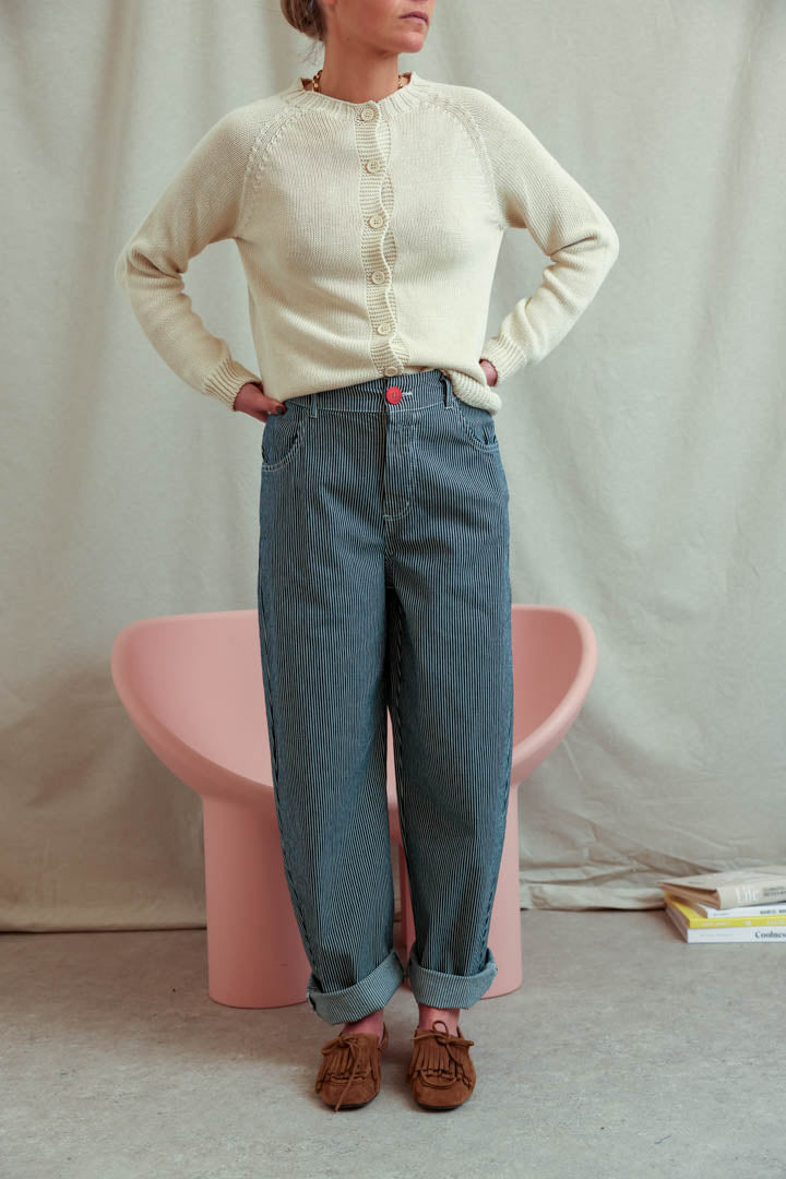 Marceau navy striped balloon pants