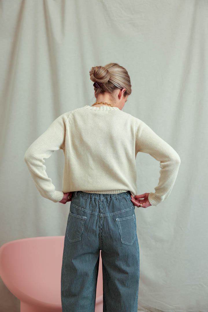 Marceau navy striped balloon pants